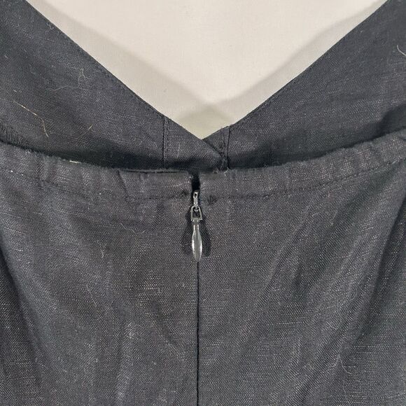Gap Linen Blend Jump Suit Women's 8 Black Zip Back Sleeveless No Belt Wide Leg - Picture 9 of 12